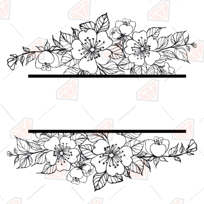 Floral diamond SVG design - Modern flower SVG file - Flower