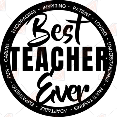 Best Teacher Ever SVG Images & Clipart Files | PremiumSVG