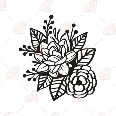 Rose Flower SVG Vector, Rose SVG For Cricut Instant Download