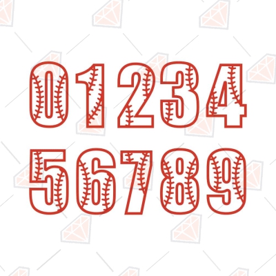 Baseball Numbers SVG, Instant Download