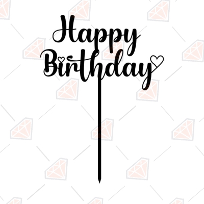 Cake Topper with Stars SVG, Happy Birthday SVG | PremiumSVG