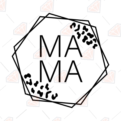 Double Hexagon Mama SVG Cut File | PremiumSVG