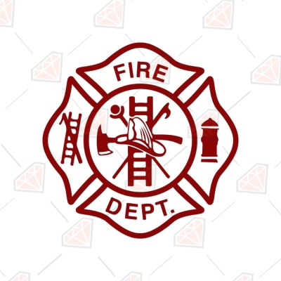 Red Firefighter Department Logo SVG | PremiumSVG