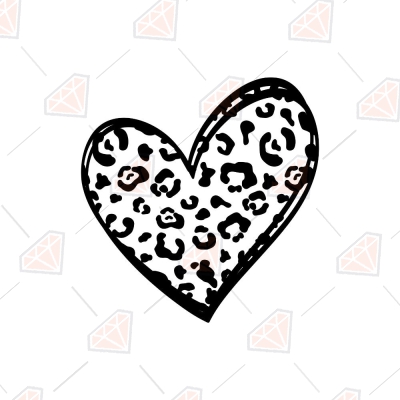 Leopard Heart Love SVG Cut File | PremiumSVG