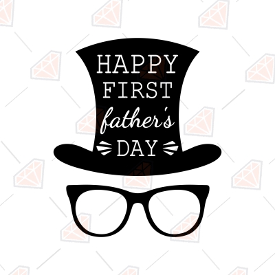 Father Day. Happy Father S Day. Dad with Hat, Mustache and Glasses