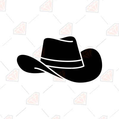 Cowboy Hat Outline SVG Cut File, Instant Download