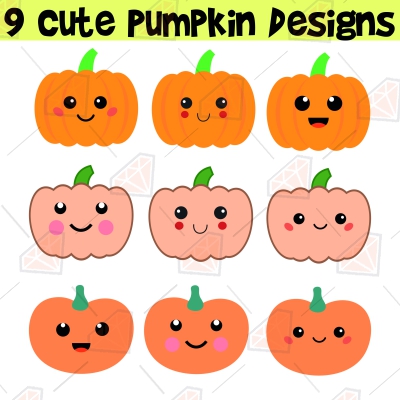 Cute Pumpkins SVG Bundle, Instant Download Halloween Pumpkins SVG ...