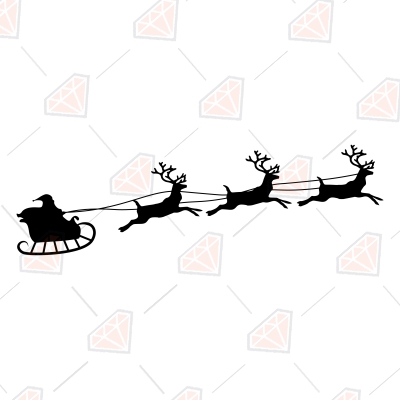 Santa's Sleight SVG, Santa's Reindeer SVG Vector Files | PremiumSVG