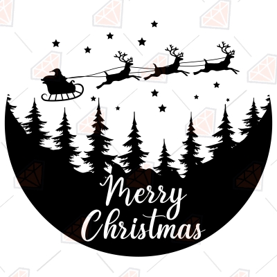 Santa Reindeer Sleigh SVG Bundle, Sleight Clipart SVG Vector Files ...