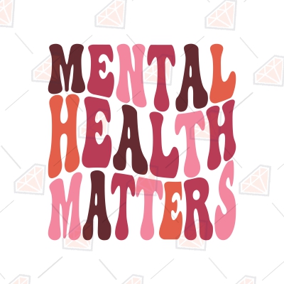 Mental Health Matters SVG with Wavy Text, Depression Awareness Clipart ...