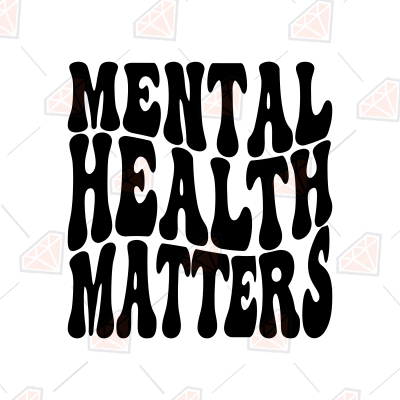 Mental Heallth Matters Svg, Wavy Retro Text Svg Clipart Design 