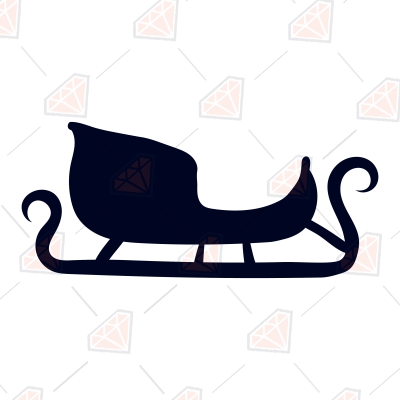 Black Sleigh Clipart SVG Cut File, Reindeer Silhouette SVG Instant ...