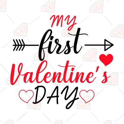 My First Valentine's Day SVG, Baby Onesie SVG Design | PremiumSVG