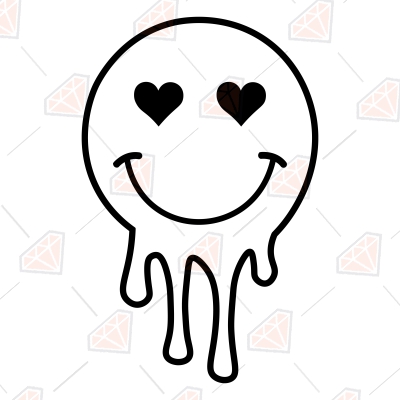 Smiley Melted Face With Heart Eyes SVG Digital Download | PremiumSVG