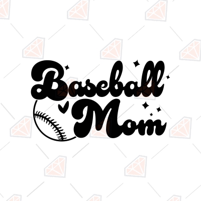 Baseball Mom with Collage Font SVG