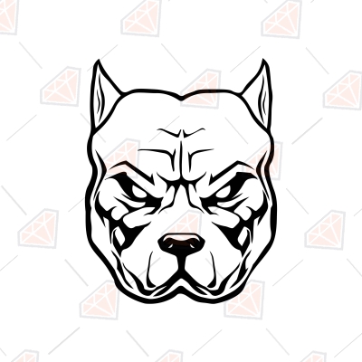 Angry Pitbull Dog Face SVG Design, Cut File | PremiumSVG