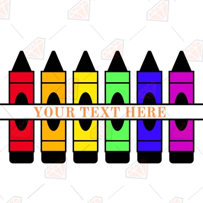 Colorful Crayon Monogram SVG File, Crayon Split Monogram SVG | PremiumSVG