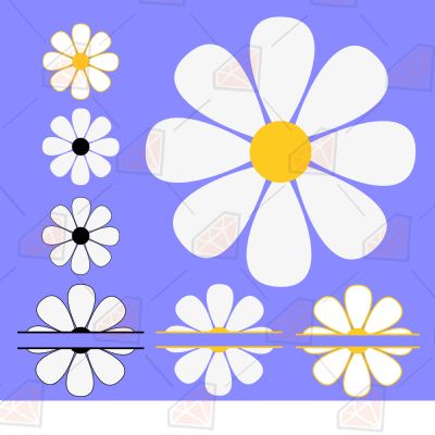 Daisy Monogram Svg, Flower Svg, Cut File, Cricut, Png, Vector