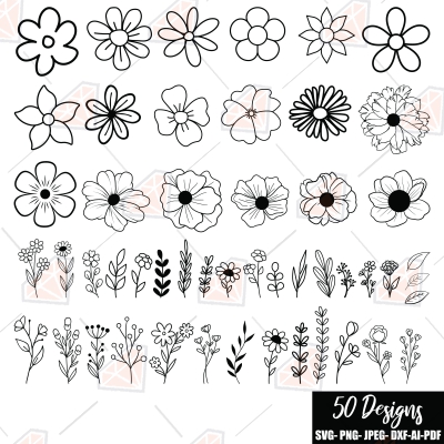 Flower Outline Bundle SVG | PremiumSVG