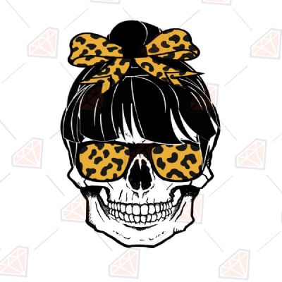 Download Leopard Mom Life Skull SVG Cutting File | Premium SVG