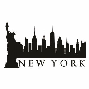 New York Skyline Silhouette SVG Cut File, New York Vector Instant ...