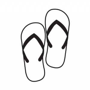 slippers clipart black and white