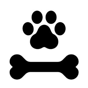 Bone and Paw SVG Cut & Clipart Files, Bone and Paw Digital Download ...