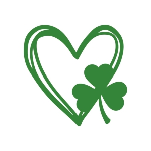 Doodle Heart with Shamrock SVG, Shamrock Love SVG | PremiumSVG