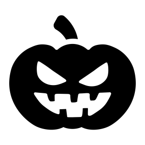 Scary Black Pumpkin SVG File, Spooky Pumpkin Clipart Instant Download ...