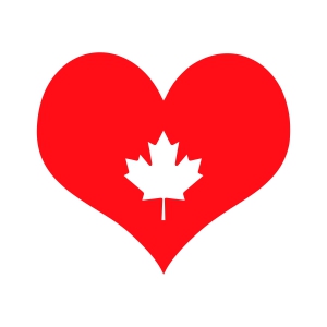 Canada Heart Flag SVG Cut File, Canada Love Flag SVG Vector Files ...