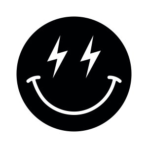 Lightning Smiley Face Outline SVG, Retro Bolt Smiley SVG Vector Files ...