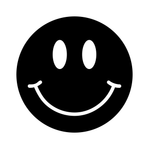 smiley face icon black and white