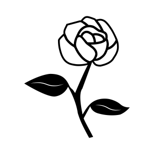 Rose Silhouette SVG, Cut and Clipart Files