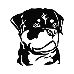 Rottweiler Face SVG, Silhouette Vector File | PremiumSVG