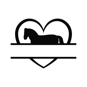 Horse Heart Split SVG, Horse Love Monogram | PremiumSVG