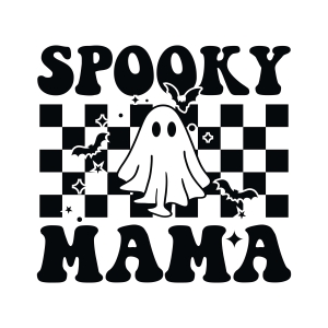 Wavy Spooky Mama SVG, Checkered Halloween Mama SVG | PremiumSVG