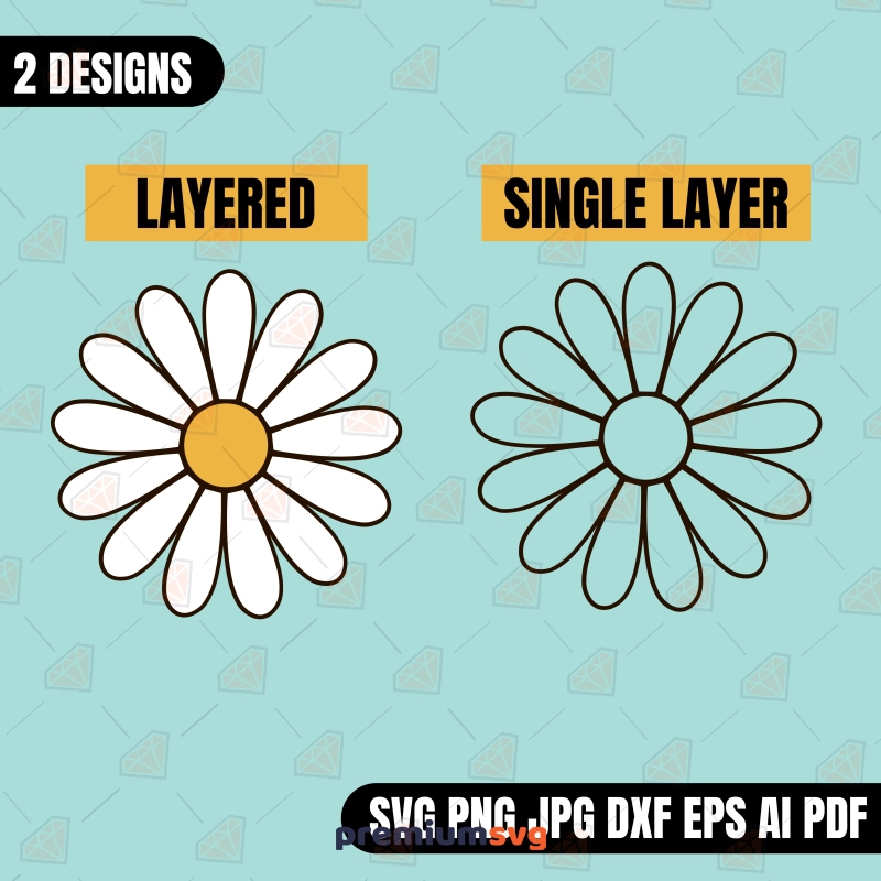 2 Daisy Flowers SVG Designs Daisy SVG Svg