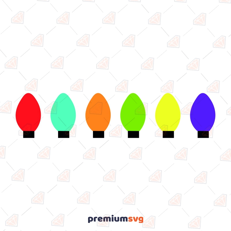 Christmas Light Bulbs SVG, Christmas Bulbs Transparent SVG Digital ...