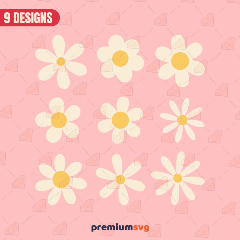 Cricut Daisy Flower SVG, Layered 9 Designs Daisy SVG Svg