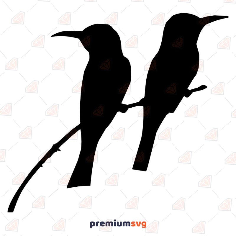 Crows on Branch Silhouette, Crows SVG | PremiumSVG