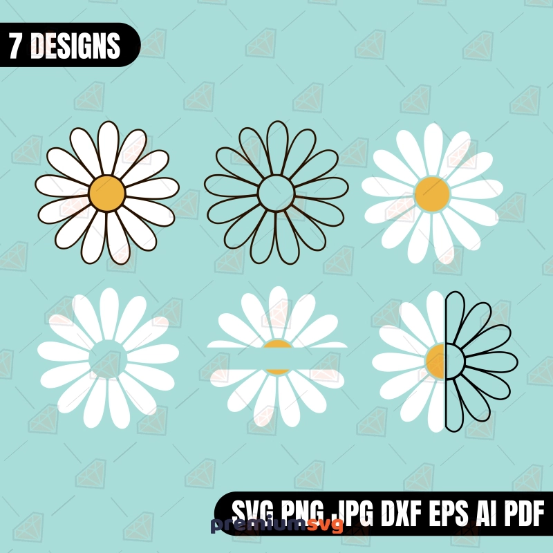 Daisy SVG Bundle, 7 Designs Daisy SVG Svg