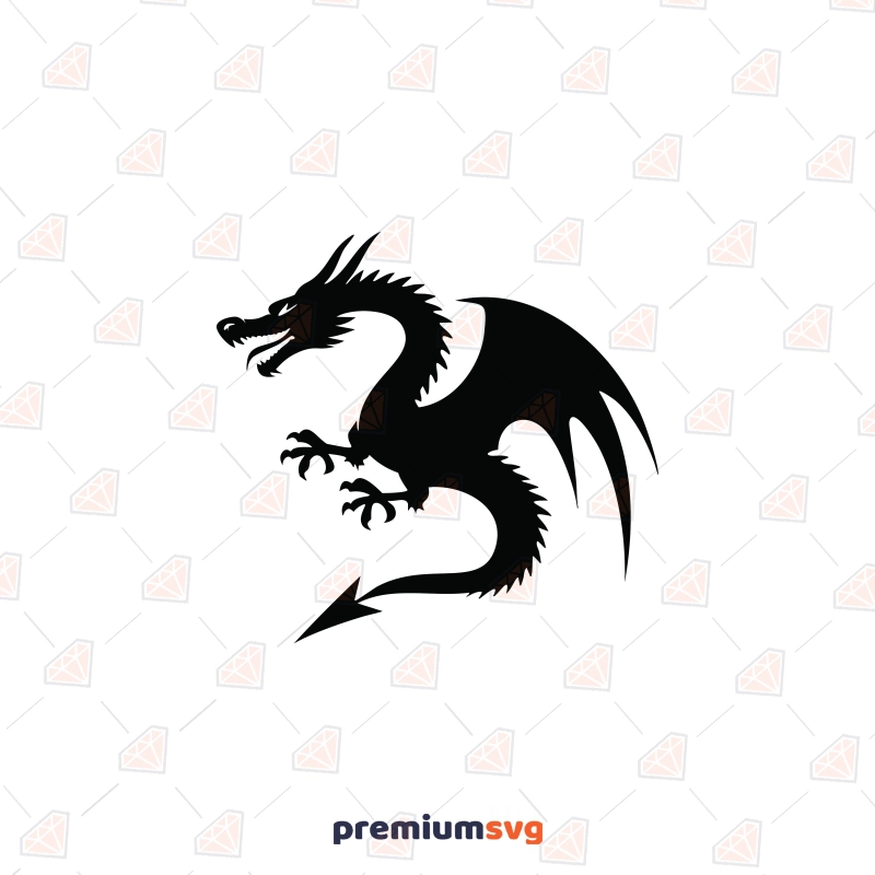 Dragon SVG Cutting File & Silhouette Wild & Jungle Animals SVG Svg