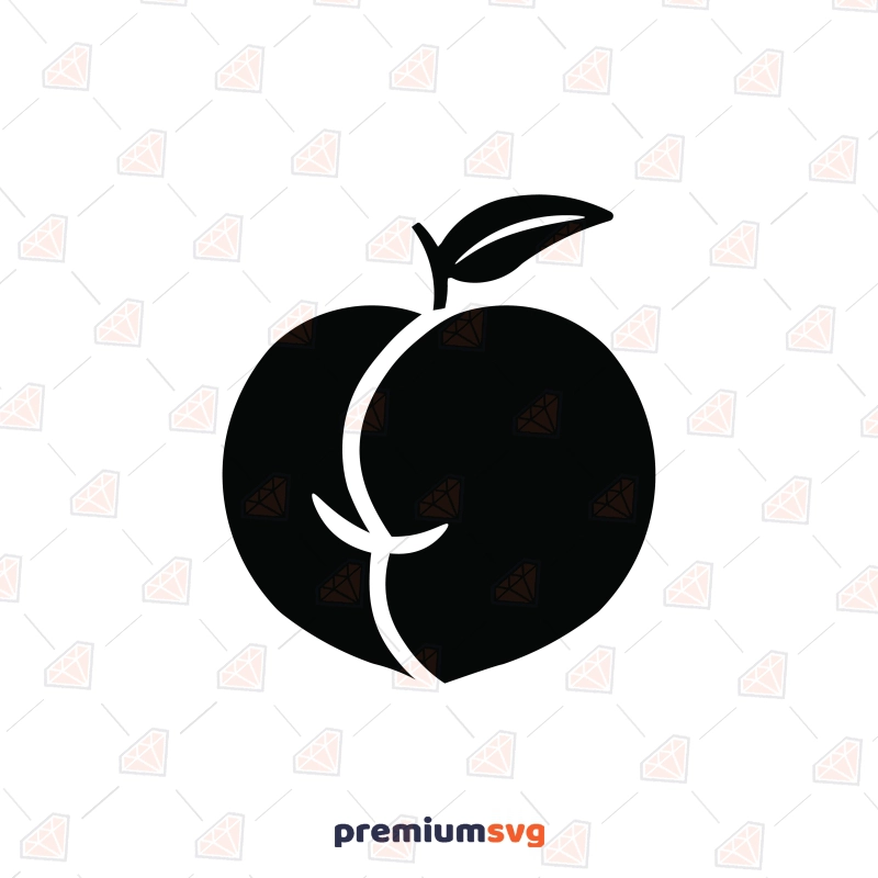 Funny Peach Silhouette SVG, Peach Ass SVG Fruits and Vegetables SVG Svg