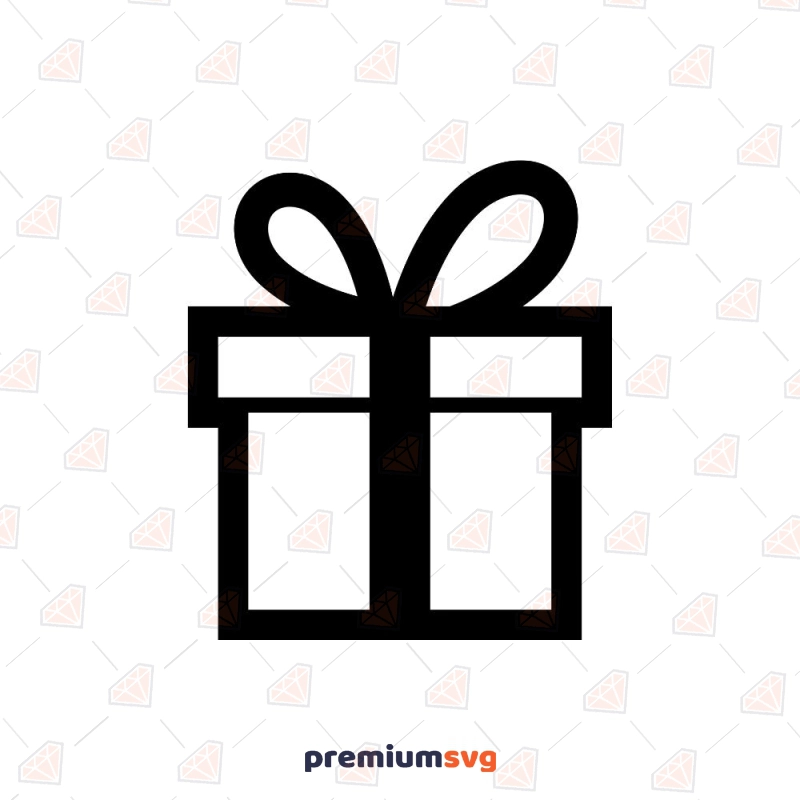Outline Wrapped Gift Box Decorated With Big Ribbon Bow. Vector Illustration  Isolated Royalty Free SVG, Cliparts, Vectors, and Stock Illustration. Image  78952987.