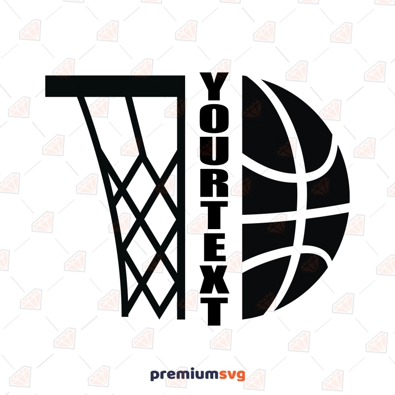 Black Basketball Monogram SVG Cut File, Instant Download
