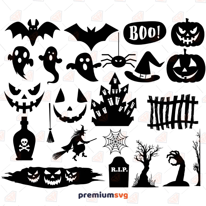 Halloween t-shirt designs bundle of 44 vector images
