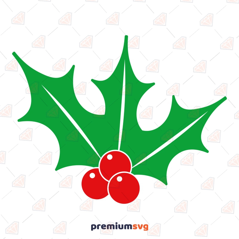 holly jolly christmas, holly leaves, holiday free svg file - SVG Heart