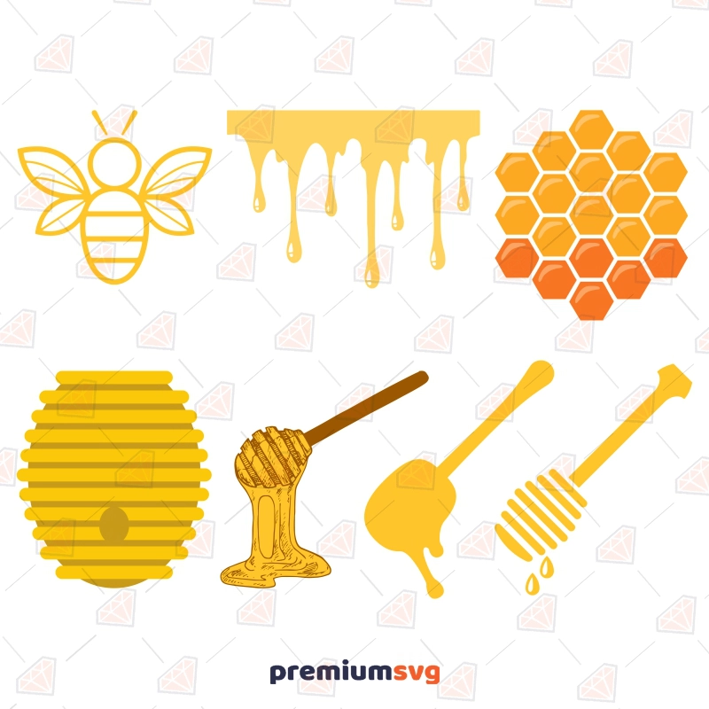 Honey Bundle SVG, Honey and Bee SVG Vector Files Bee SVG Svg