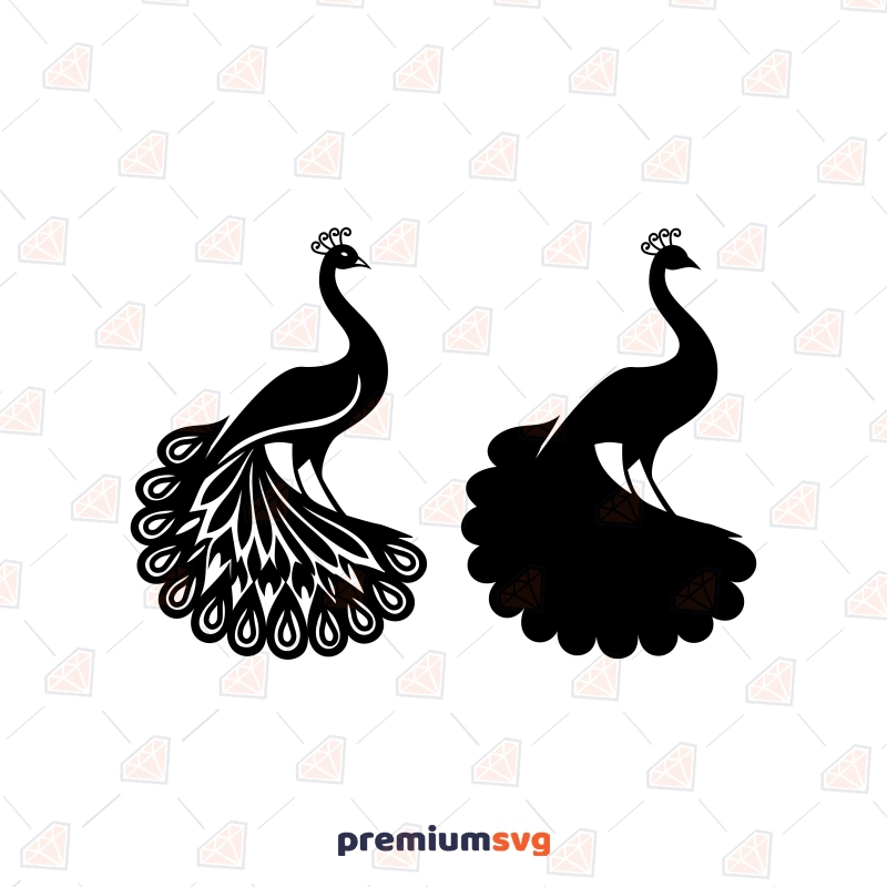 Peacock SVG Cutting Files, Peacock Silhouette Bird SVG Svg