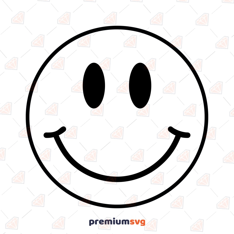 Yellow Smiley Face SVG, Basic Emoji SVG Vector Design